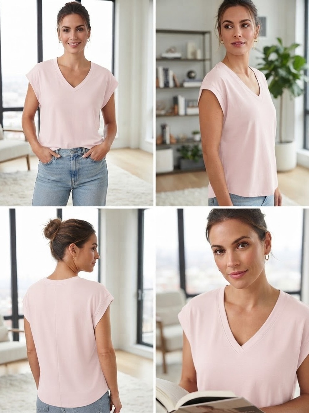 Athleta Light Pink V-Neck Cap Sleeve Tank